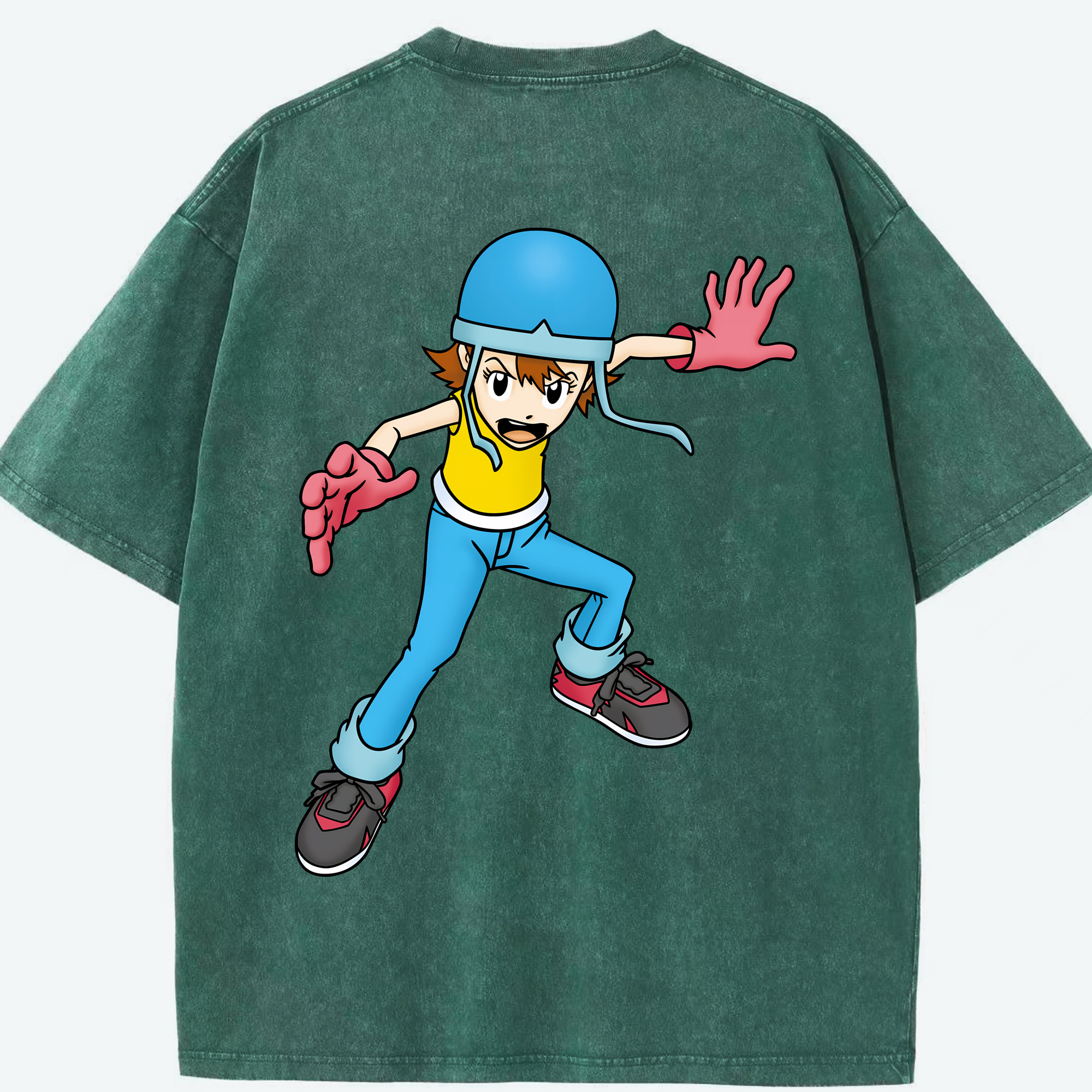 （画像用） Digimon デジタルモンスター/デジモン 綿100% ヴィンテージ風 半袖Tシャツ（背面プリント）